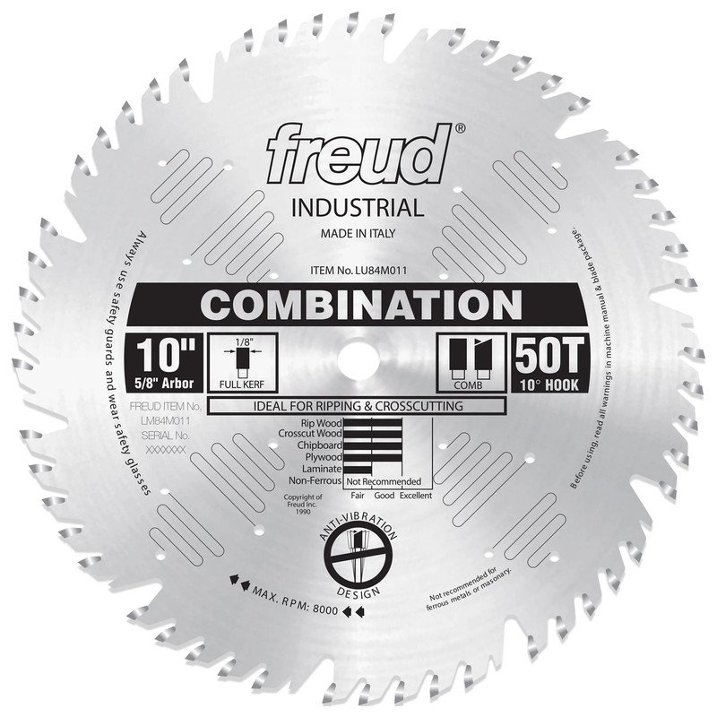LU84M011 Circular Saw Blade 10" x 5/8" Bore x 50 Tooth Combination